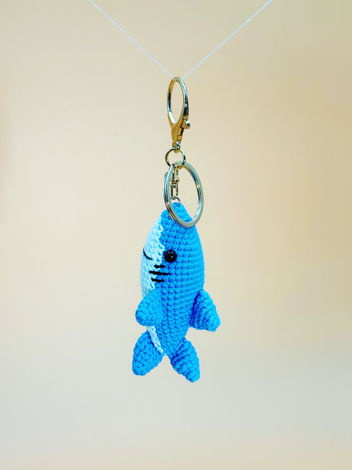 Blue Shark Keychain | Cute Crochet Keychain