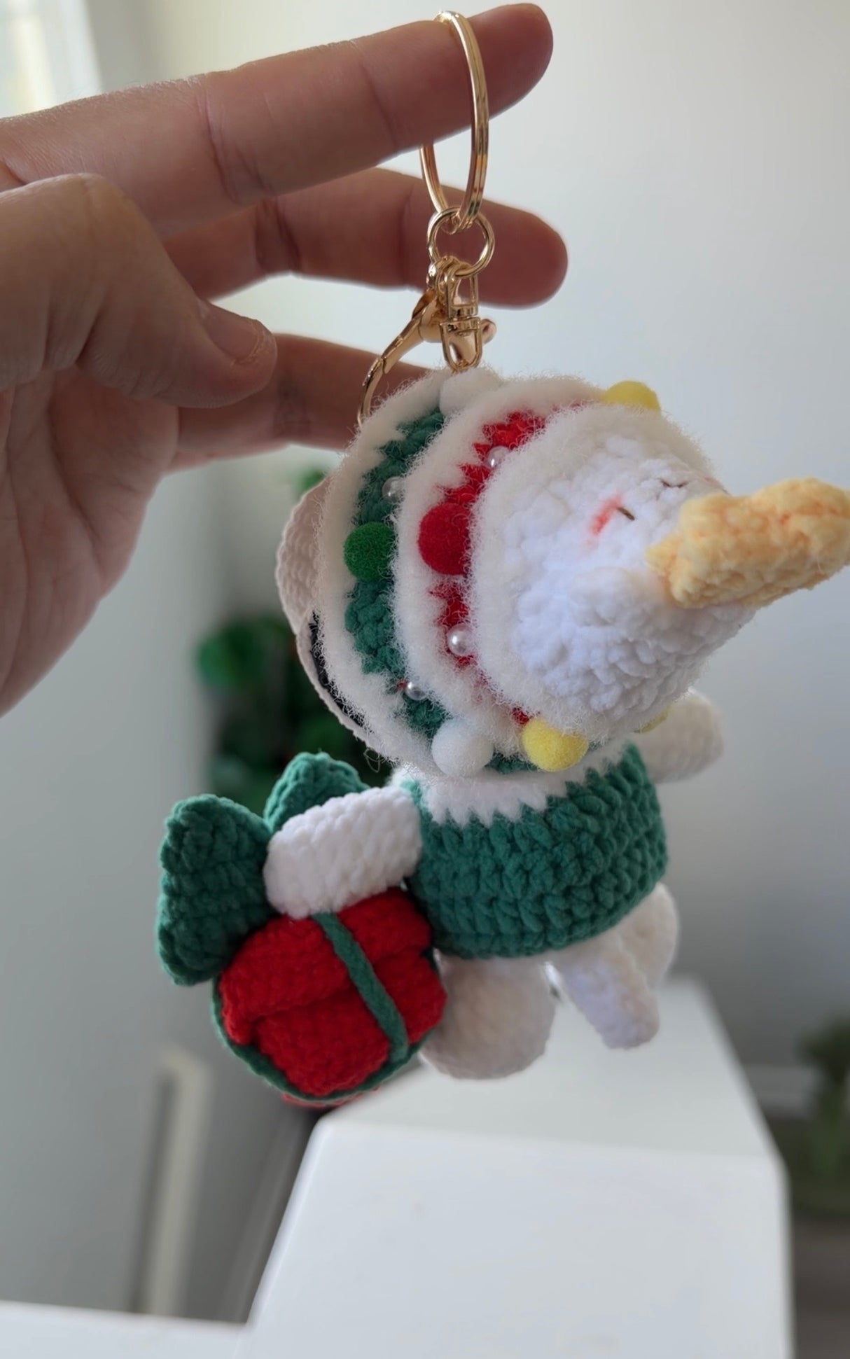 XMas Snoopy Crochet Keychain