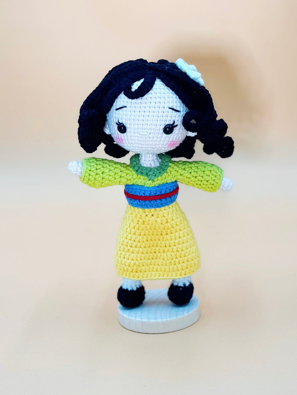 Princess Mulan Figure | Crochet Flower Pot Home Decor