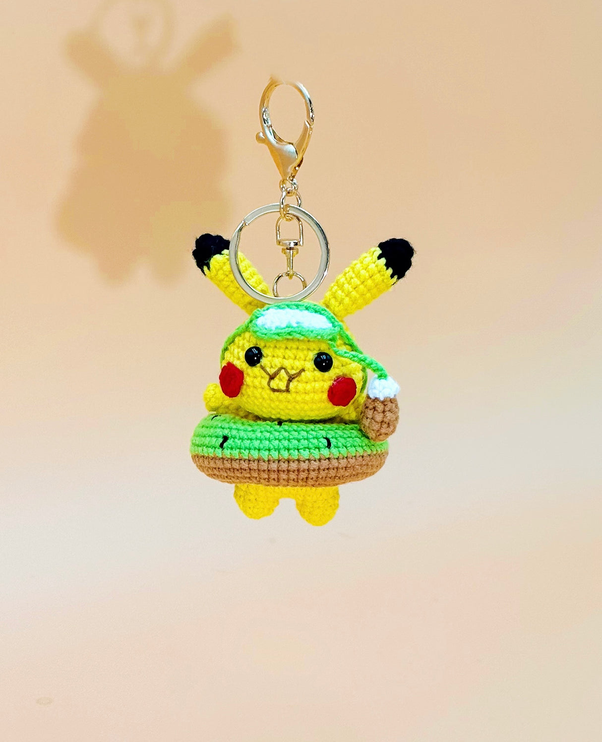 Swimming Electron Mouse Monster Keychain | Crochet Keychain Gamer Gift