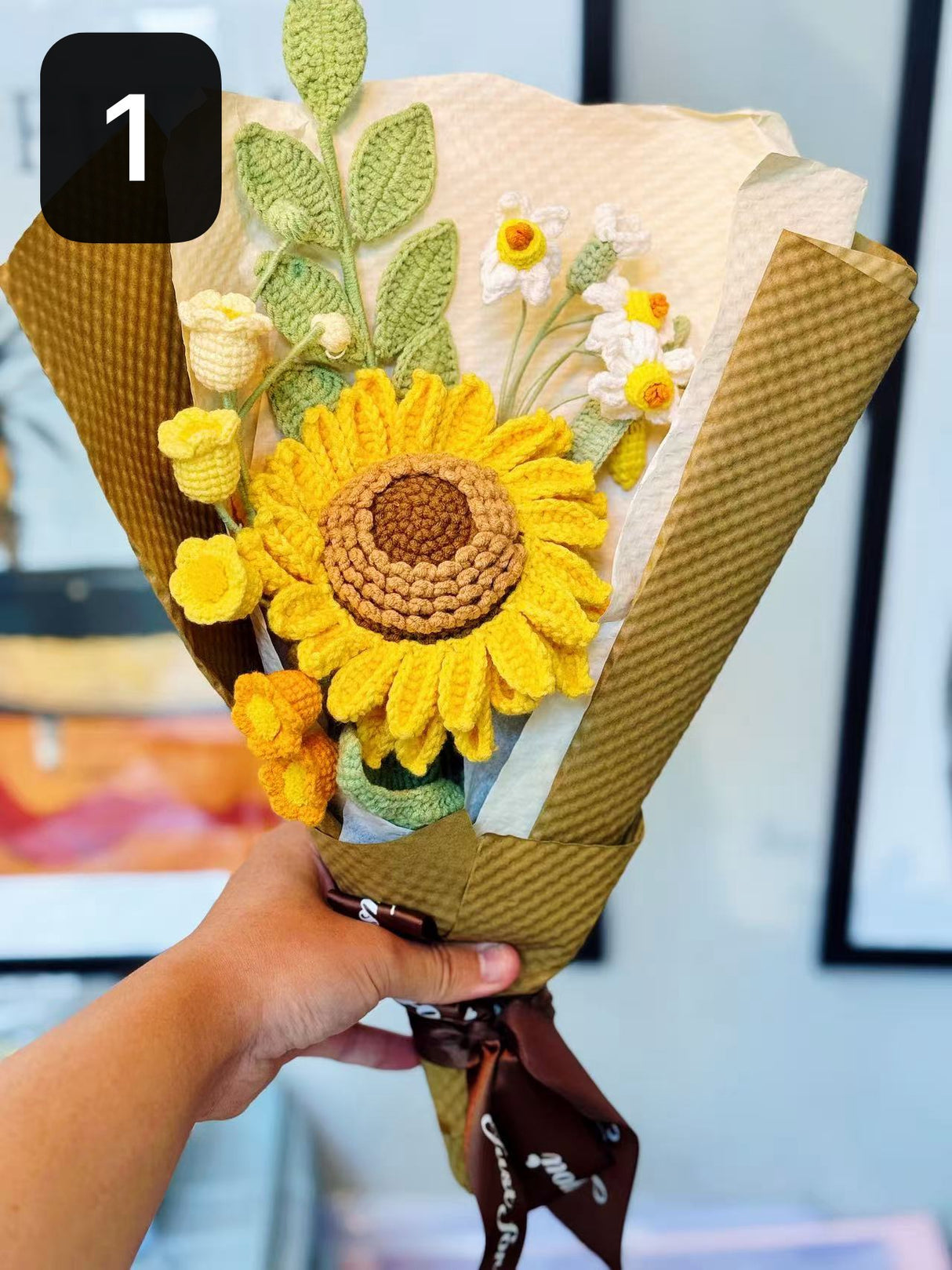 Sunflower (Big) Bouquet | Crochet Bouquet & Forever Flowers