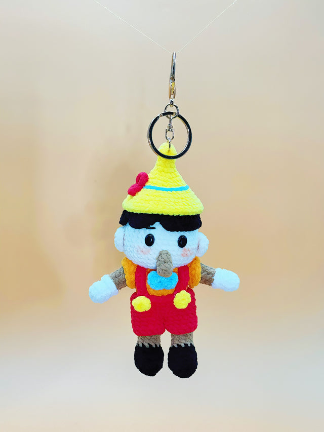 Pinocchio Keychain | Crochet Keychain Anime Gift
