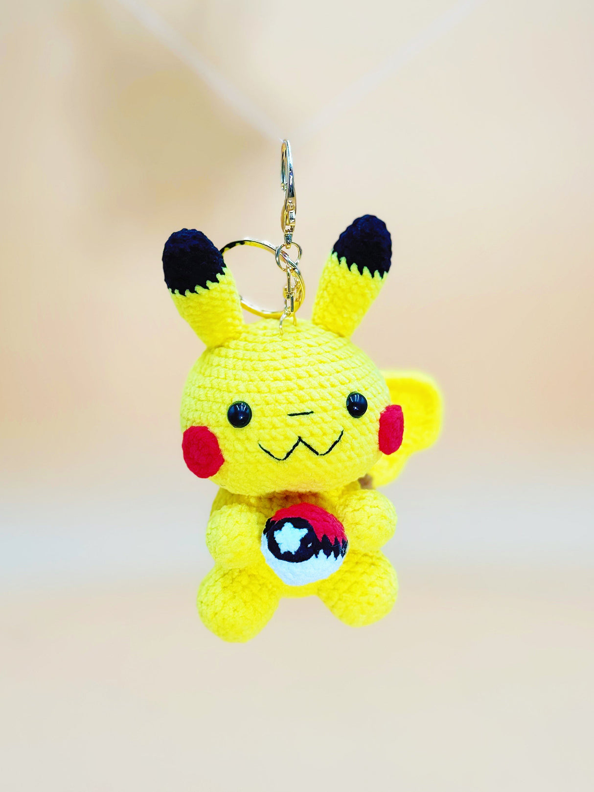 Electron Mouse Monster with Ball Keychain | Crochet Keychain Gamer Gift