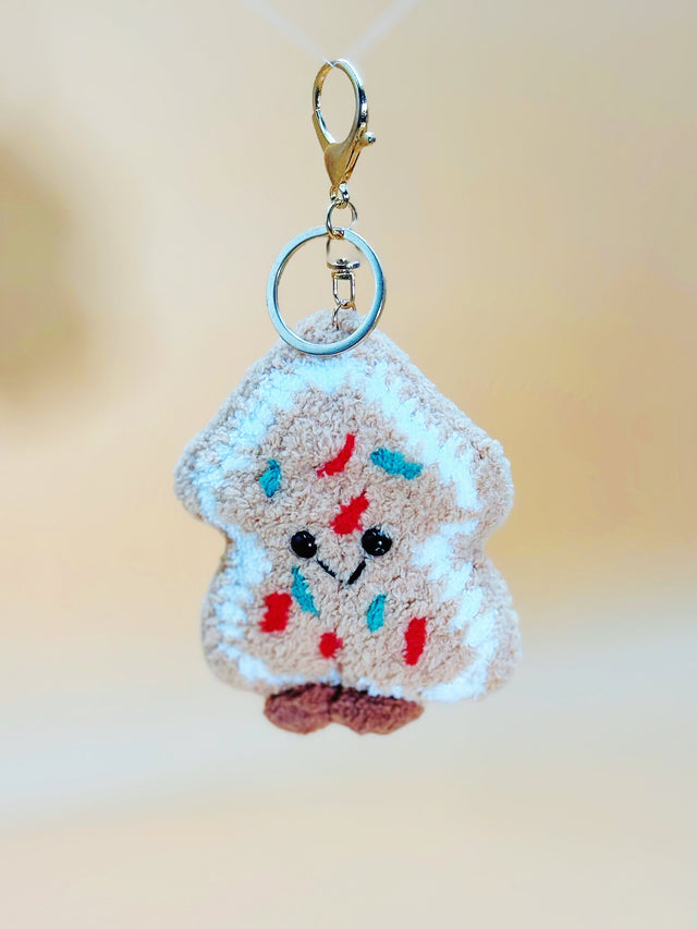 Smile Holiday Cookie Keychain | Cute Crochet Keychain