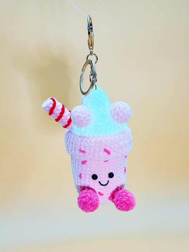 Smile Milk Shake Keychain | Cute Crochet Keychain