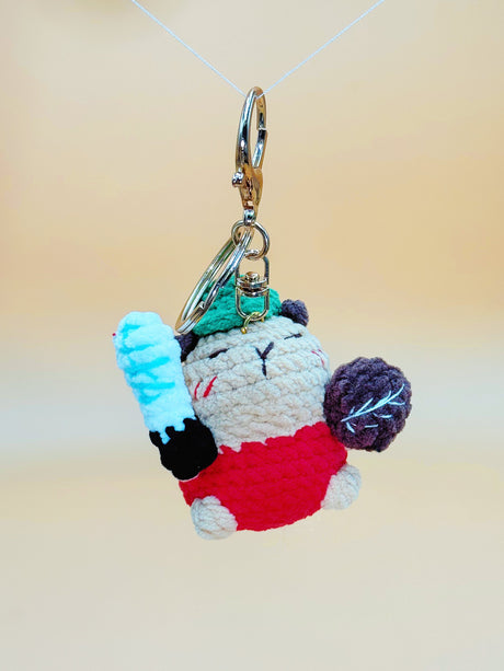 Capybara baseball Keychain | Cute Crochet Keychain