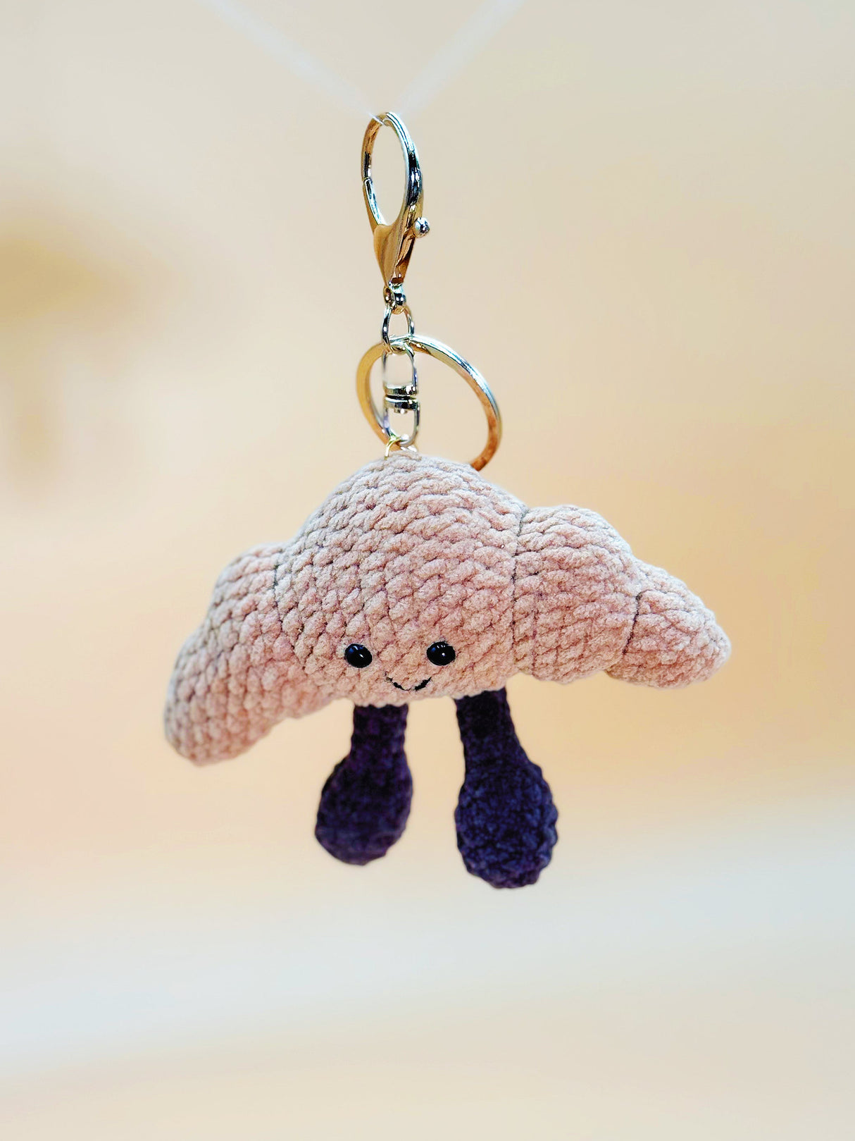 Croissant Keychain | Cute Crochet Keychain