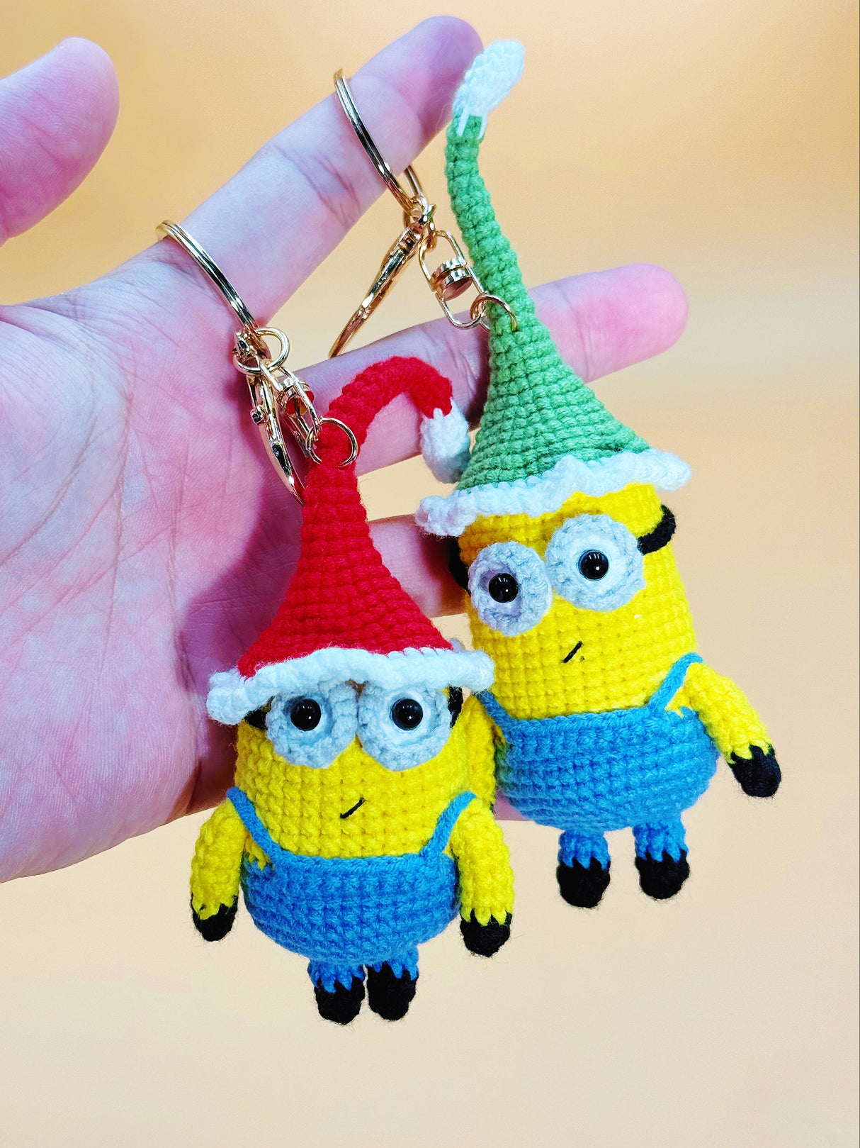 Holiday Minion Keychain | Cute Crochet Keychain