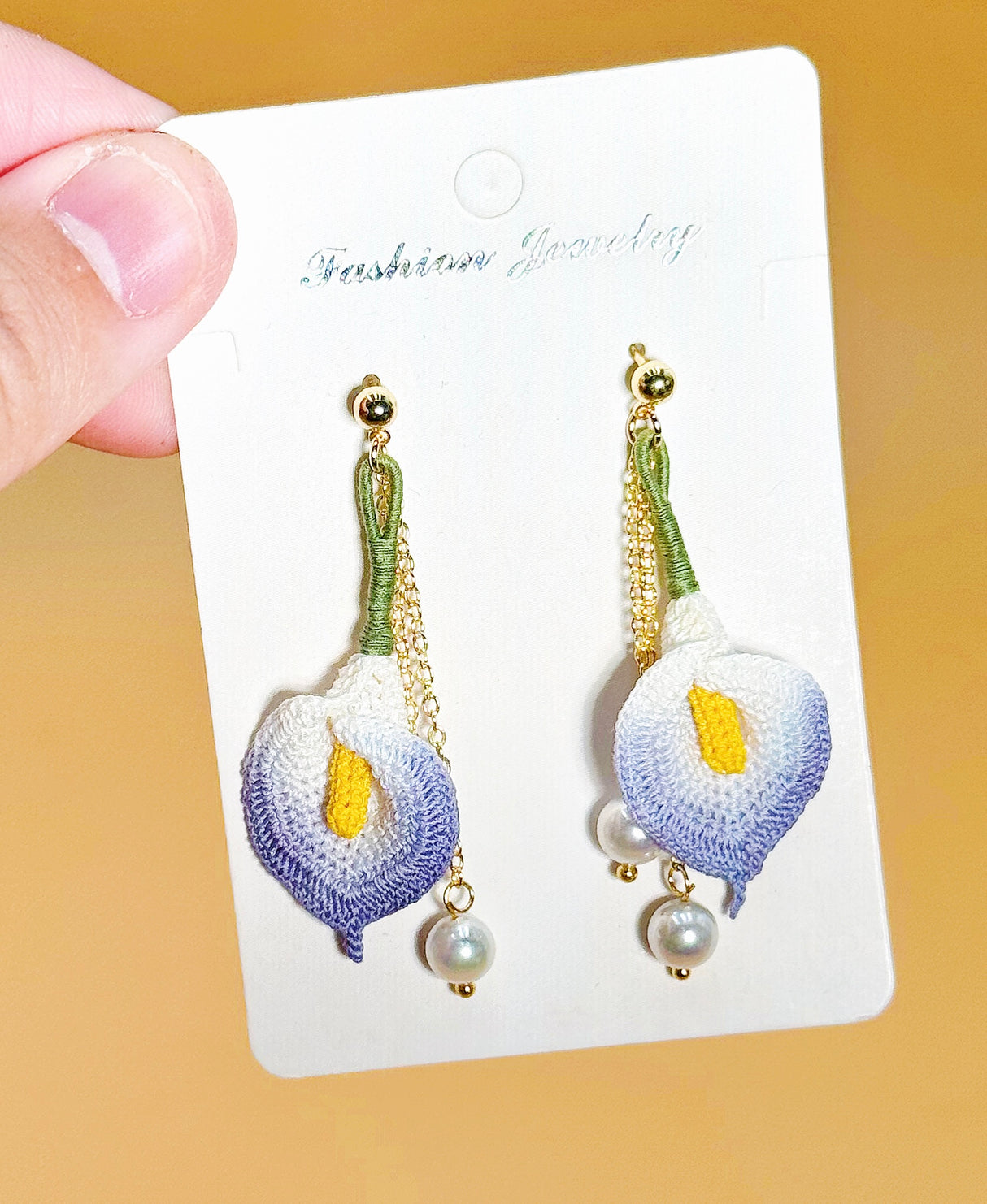 Cala Lily Earrings | Handmade Crochet Gift