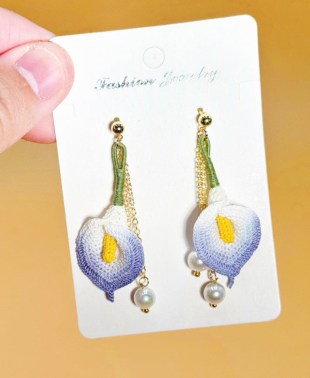Cala Lily Earrings | Handmade Crochet Gift
