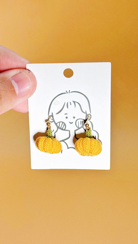 Pumpkin Earrings | Handmade Crochet Gift