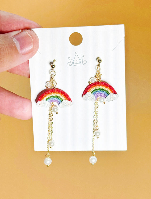 Rainbow Earrings | Handmade Crochet Gift