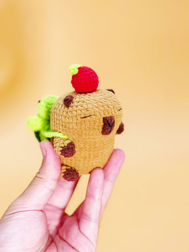 Capybara with Turtle backpack Plushie | Crochet Flower Pot Home Decor