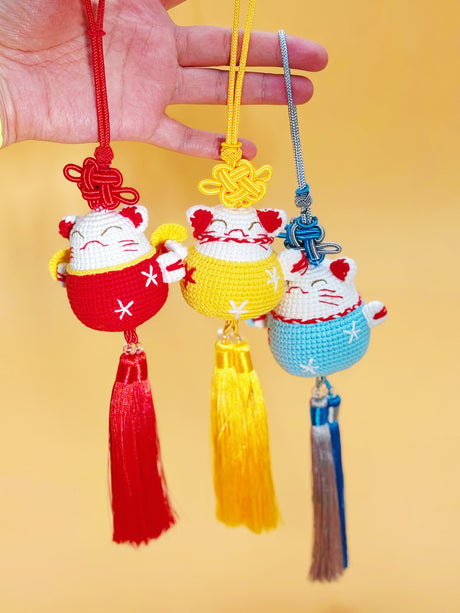 Money Cat Hanger | Cute Crochet Keychain