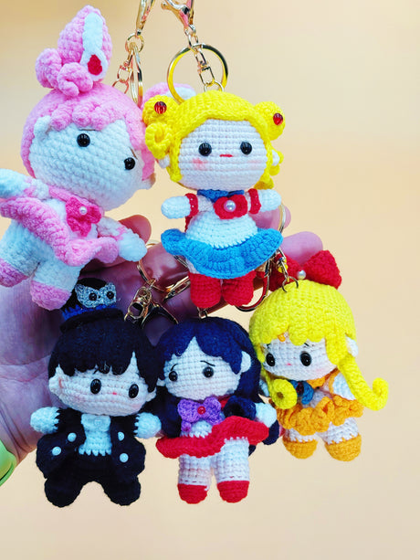 Sailor Characters Keychain | Crochet Keychain Anime Gift