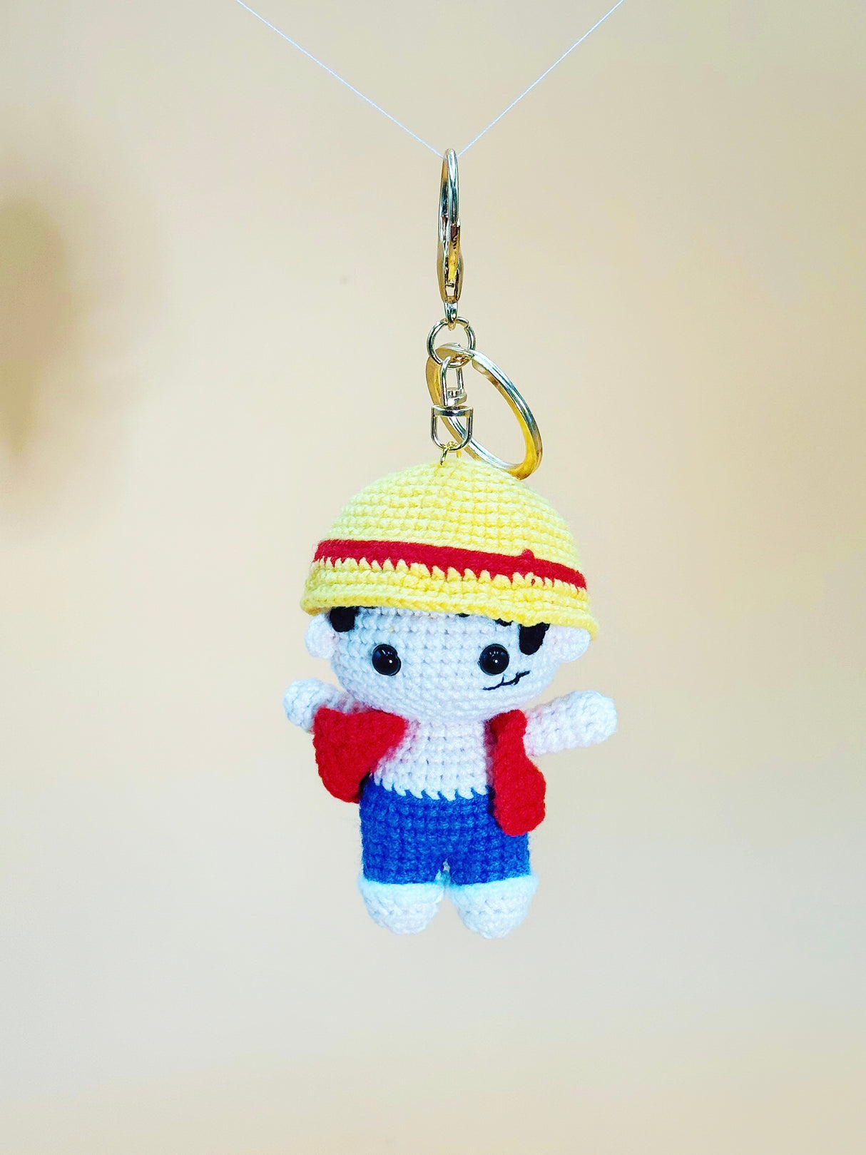 Luffy Keychain | Crochet Keychain Anime Gift