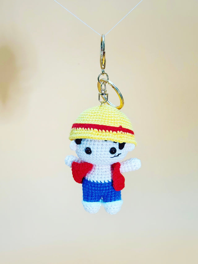 Luffy Keychain | Crochet Keychain Anime Gift