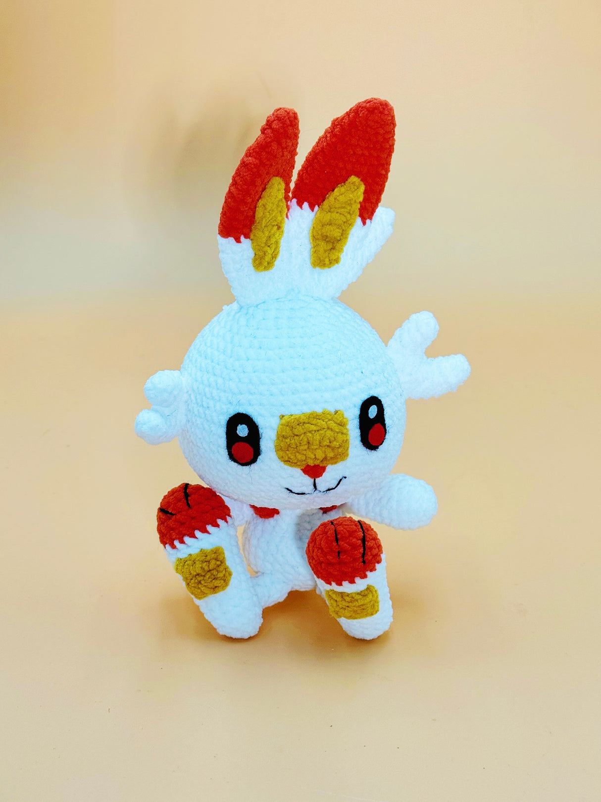 Fire Bunny Plushie | Handmade Crochet Plushie Gift