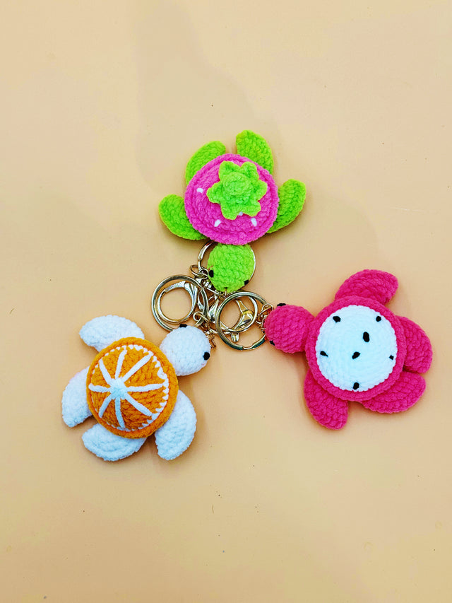 Fruit Turtle Keychain | Cute Crochet Keychain