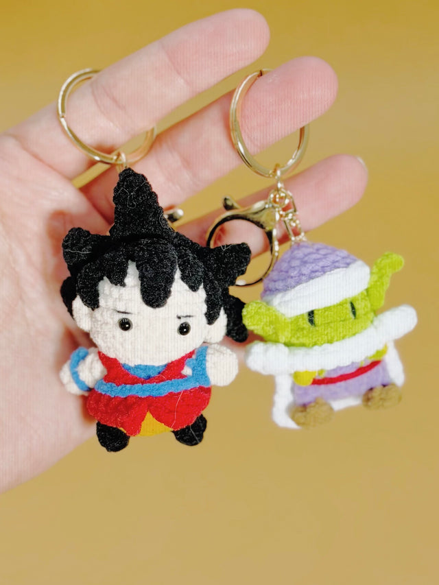 Goku & Piccolo Keychain | Crochet Keychain Anime Gift