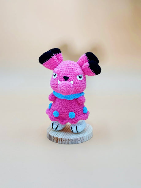Pink Dog Monster Plushie | Handmade Crochet Plushie Gift