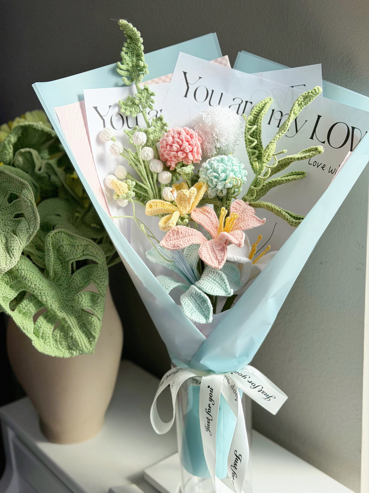 Jumbo Lily Mixed Fresh Bouquet | Crochet Bouquet & Forever Flowers