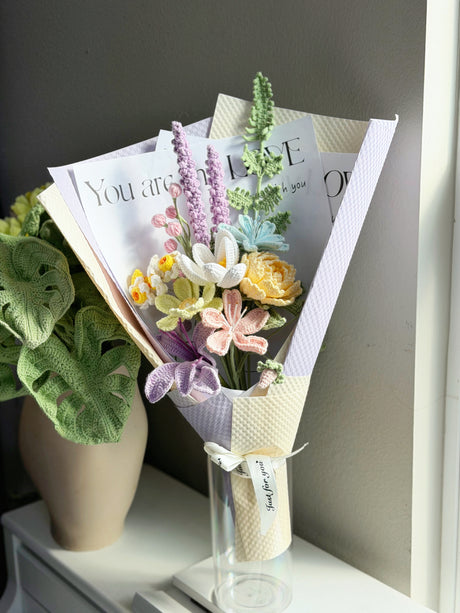 Jumbo Mixed Fresh Lavender Bouquet | Crochet Bouquet & Forever Flowers