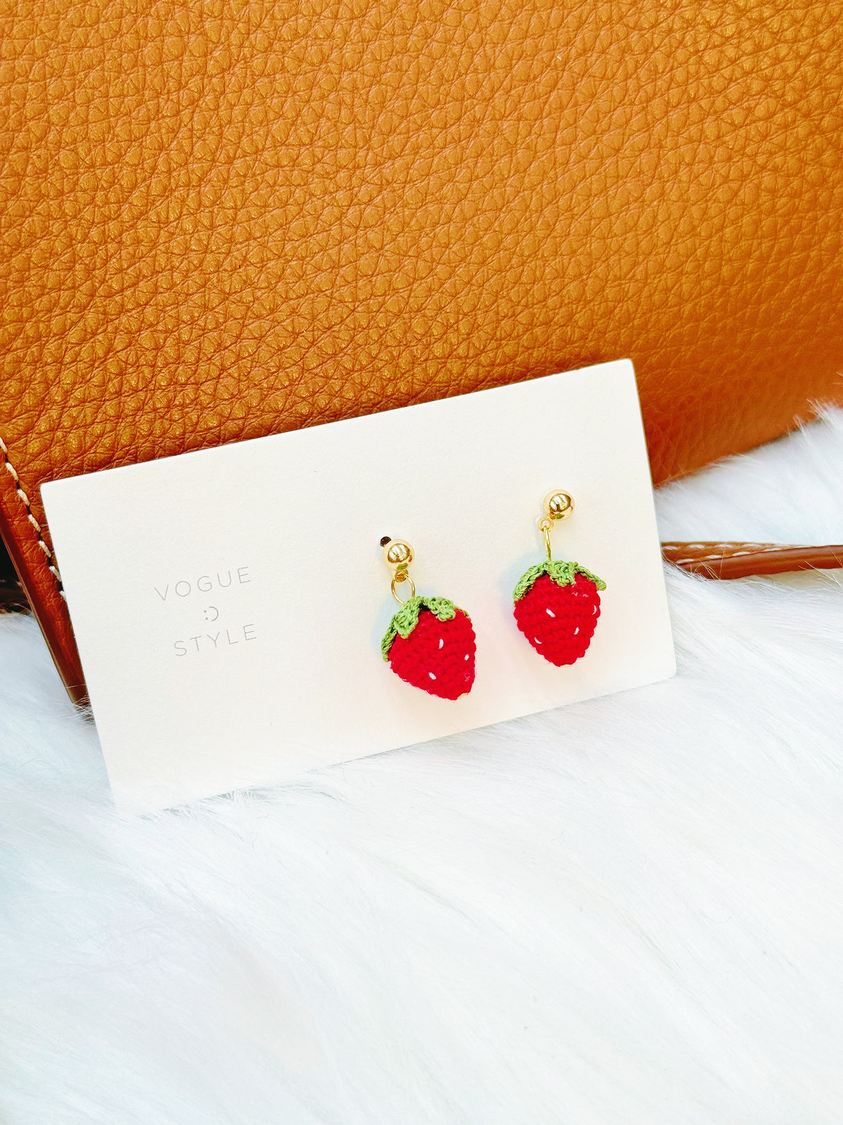 Strawberry Earrings | Handmade Crochet Gift