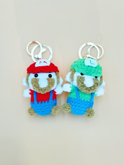 Mario Brothers Keychain | Crochet Keychain Gamer Gift