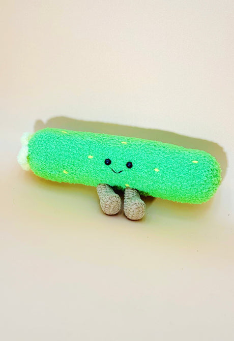 Smile Pickle Plushie | Crochet Flower Pot Home Decor
