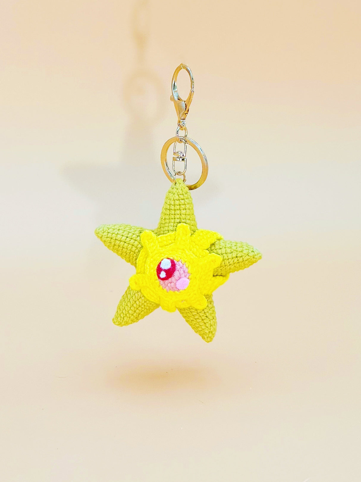 Yellow Star Monster Keychain | Crochet Keychain Gamer Gift