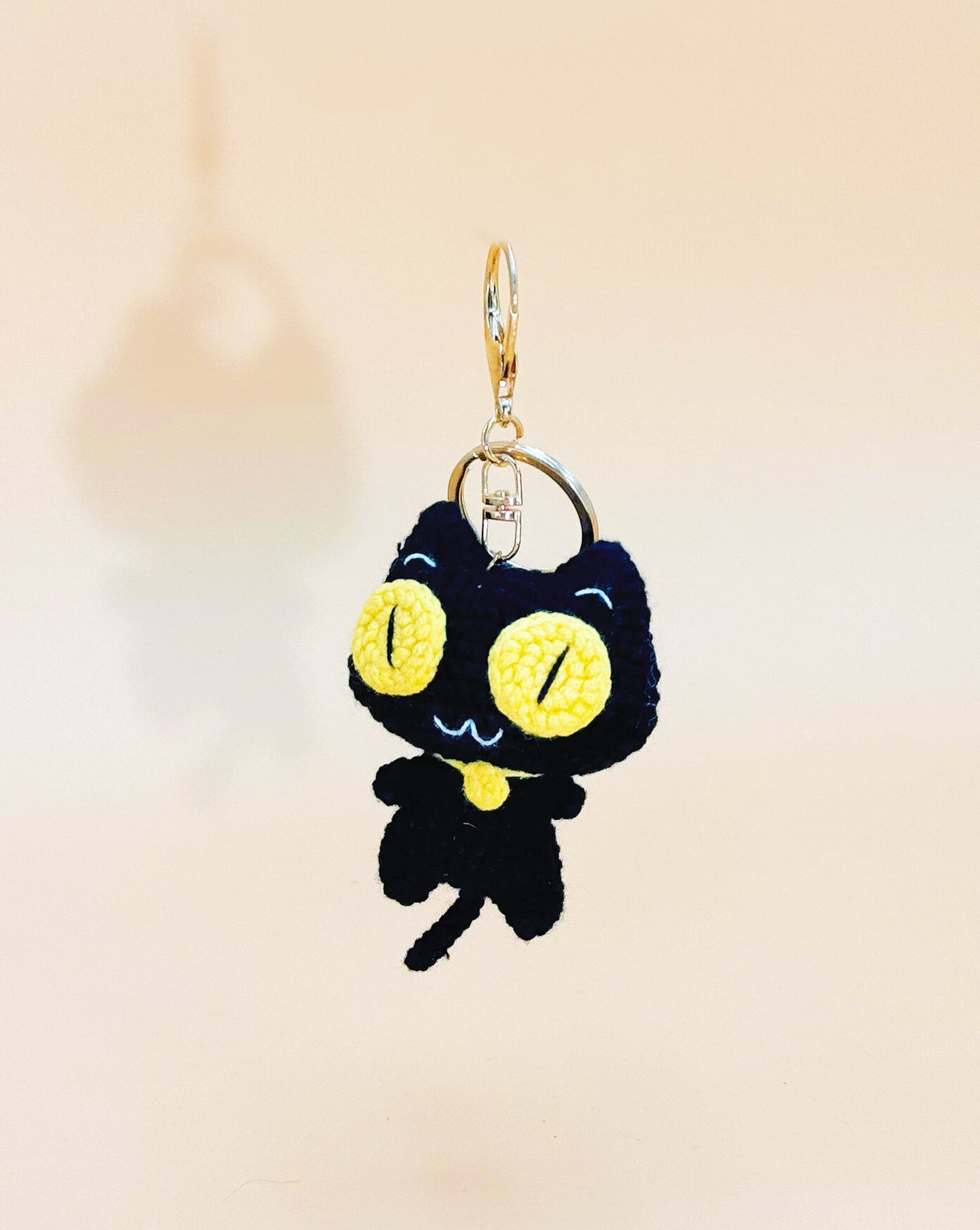 Black Cat Keychain | Crochet Keychain Anime Gift