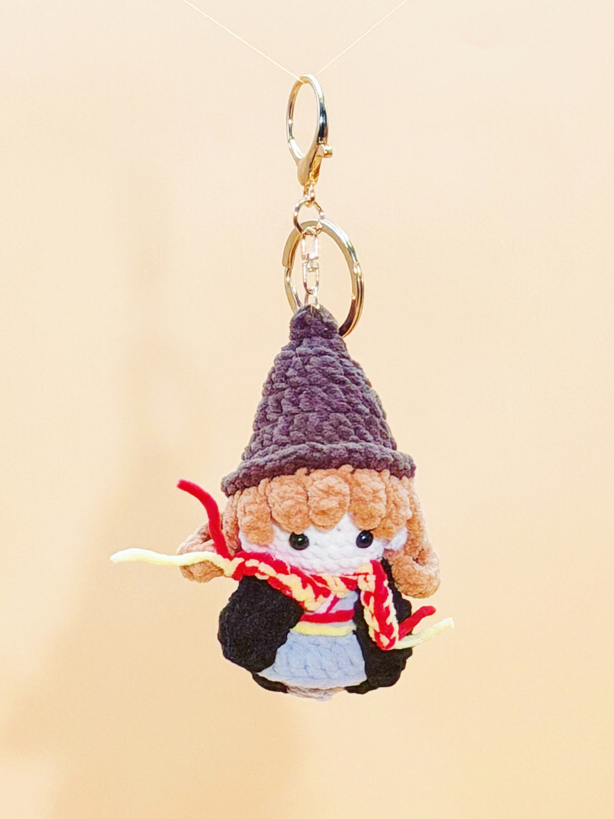 Little Wizard handmade crochet keychain