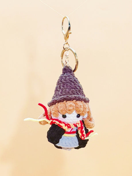 Little Wizard handmade crochet keychain