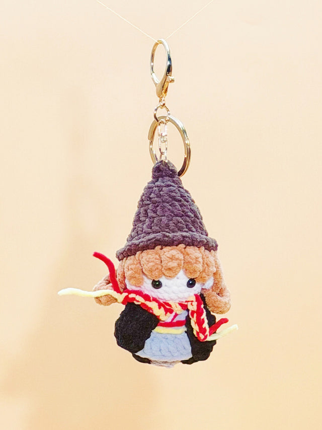 Little Wizard handmade crochet keychain