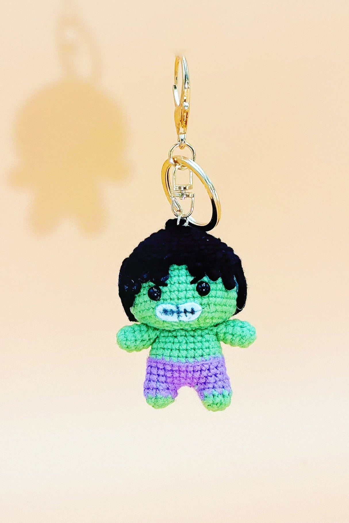 Green Hero Keychain | Cute Crochet Keychain