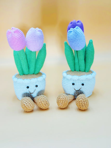 Tulip  (20cm) Flower Pot | Crochet Flower Pot Home Decor