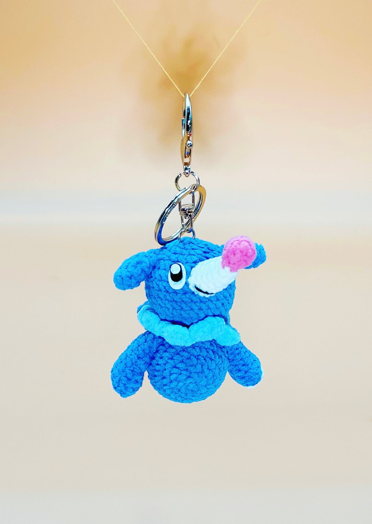 Blue Seal Monster Keychain | Crochet Keychain Gamer Gift