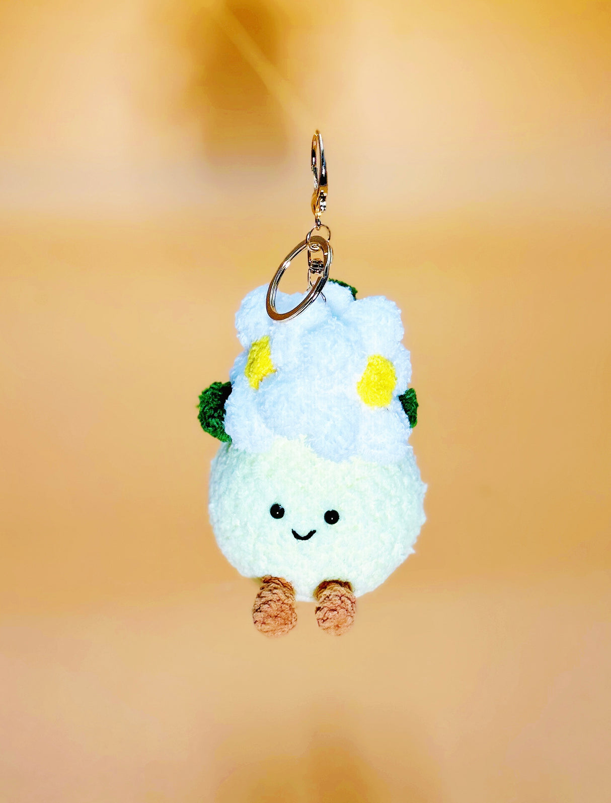 Pear Flower Keychain | Cute Crochet Keychain