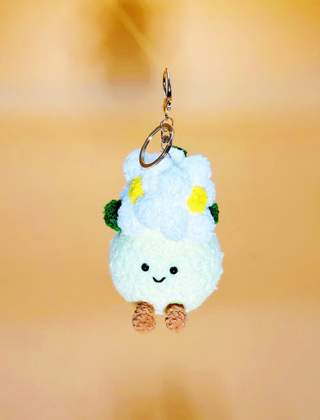 Pear Flower Keychain | Cute Crochet Keychain