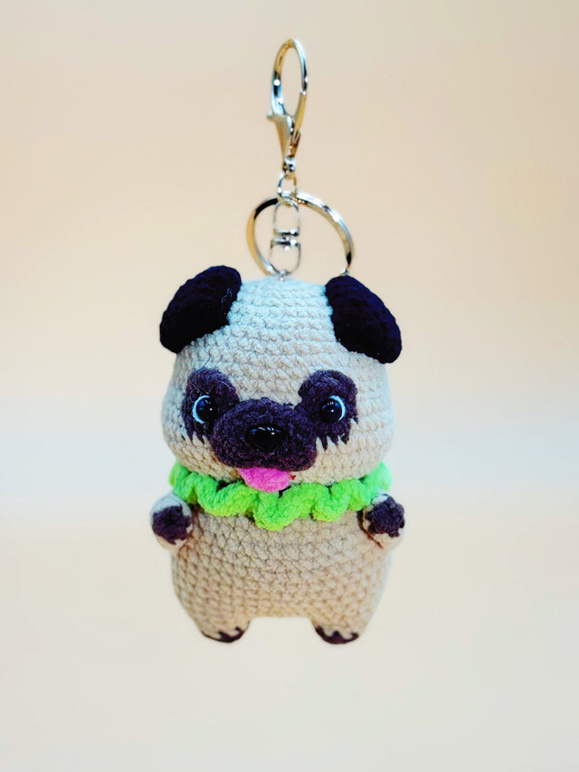 Pug Keychain | Cute Crochet Keychain