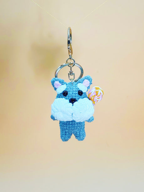 Schnauzer Dog Keychain | Cute Crochet Keychain