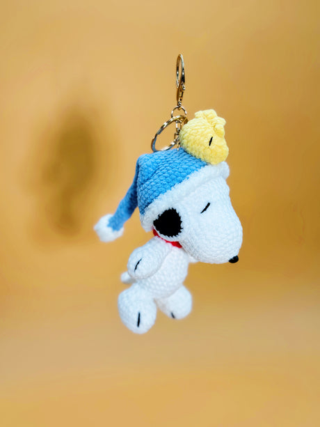 Snoopy with Woodstock Keychain | Cute Crochet Keychain