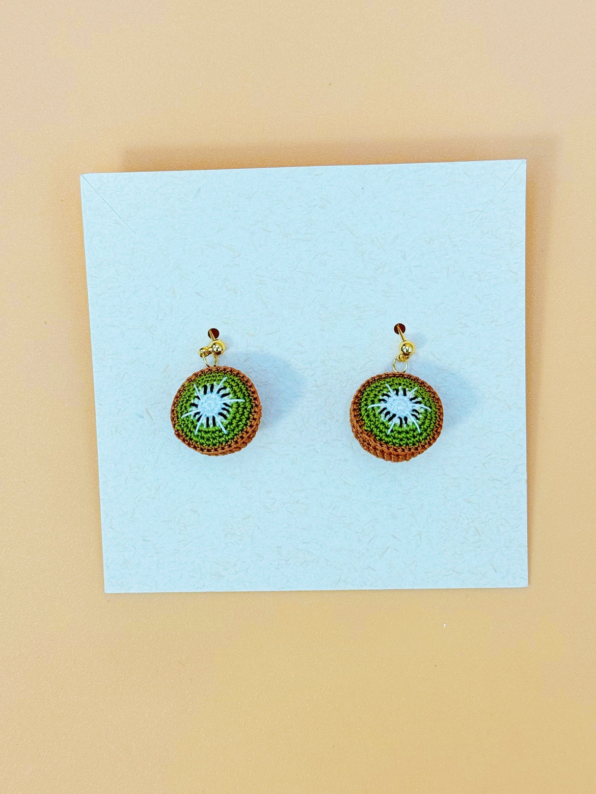 Kiwi Earrings | Handmade Crochet Gift