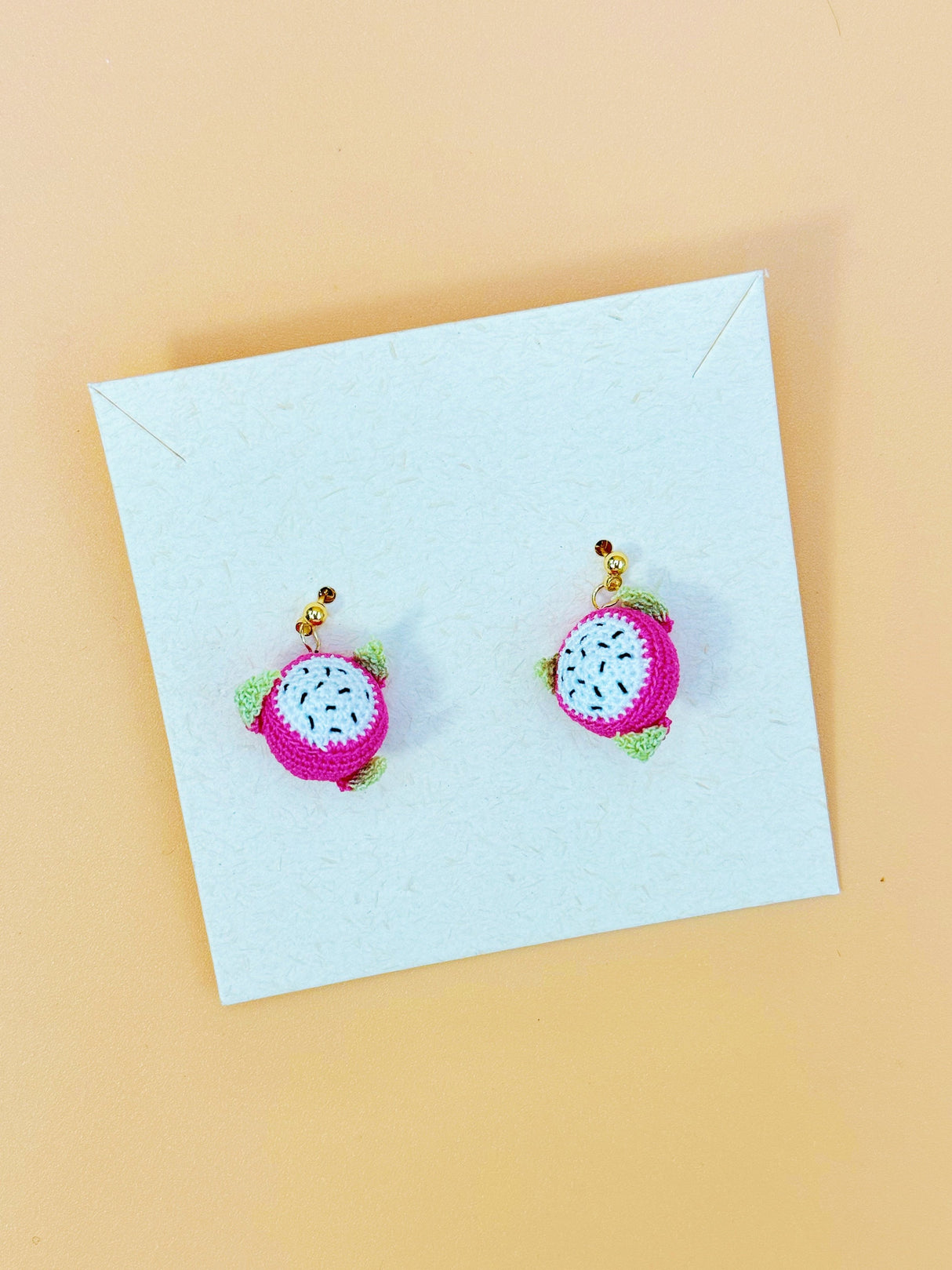 Dragonfruit Earrings | Handmade Crochet Gift