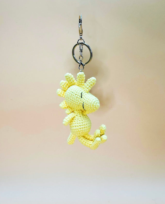 Wood Bird Keychain | Cute Crochet Keychain