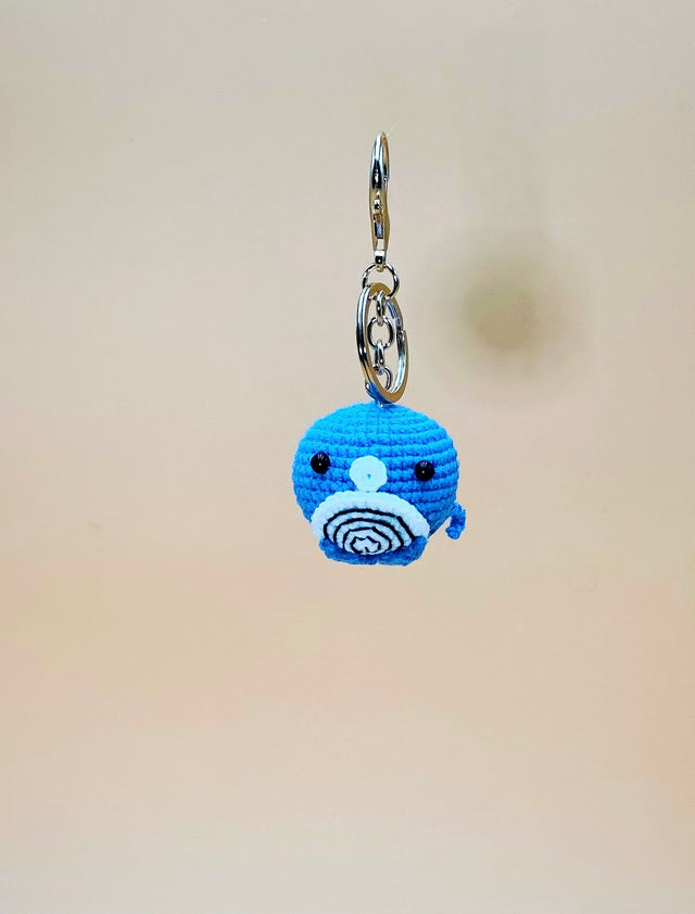 Blue Wag Monster Keychain | Crochet Keychain Gamer Gift