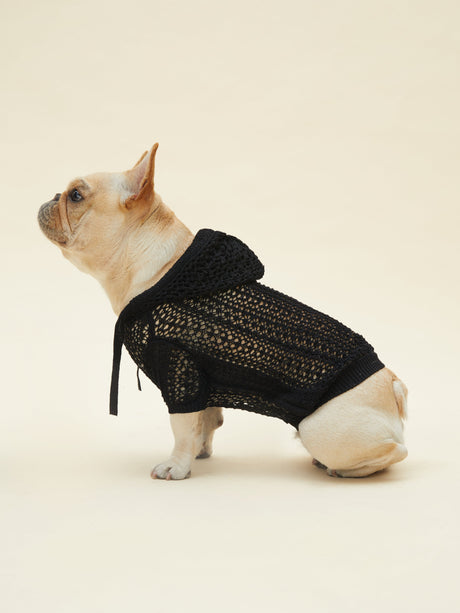 MESH HOODIE (BLACK) | Stylish Pet Accessory