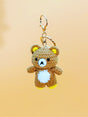 Brown bear handmade crochet keychain